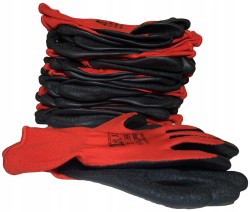 12 pares de guantes de trabajo de látex talla "9"