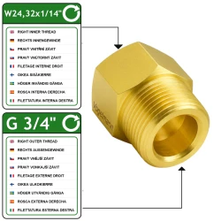 Reductor VOGELMANN de W24,32x1/14" Hembra a 3/4" Macho – Latón