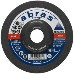 Disco de desbaste aglomerado con resina 125x7,0 CER24T BF27 ABRAS Inox Omega